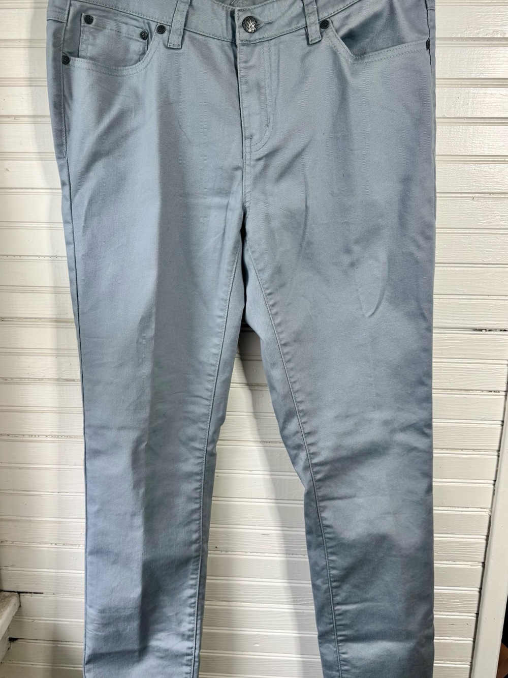 Prana Light Gray Kayla Jean Short 30”Inseam Straight Pants